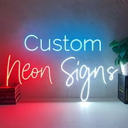 AOOS CUSTOM Dimmable LED Neon Signs for Home Bedroom Salon Dining Room Wall Decor (Customization: Texts, Designs, Logos, Languages, Colors, Sizes, Fonts, Color-Changing) (1 Line Text, 84")