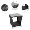 thumbnail image 2 of Table d'Appoint pour Porche, Table en Osier avec Rangement, Tables d'Appoint Carrées pour Patio Jardin Porche, Noir, 2 of 5