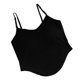 thumbnail image 4 of Camiseta sin mangas para mujer con tirantes finos ajustables Tejido acanalado Camiseta sin mangas acolchada ajustada para uso diario Negro Tamaño libre (40-60 kg), 4 of 5