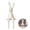 White, variant on Agiufgs Rabbit Figurine Ceramic 8.27 in, Dangling Legs Design with Home, for Shelf Table Mantel Decor Setup and Daily Use, Black