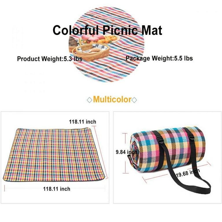 Aonesy Picnic Blanket Oversize 10 ft x 10 ft Picnic Mat Waterproof Lattice Portable Beach Mat Fit for 6 9 Adults