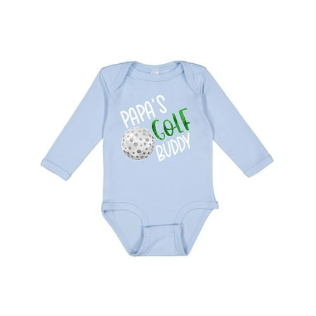 

Inktastic Papa s Golf Buddy with Golf Ball Gift Baby Boy or Baby Girl Long Sleeve Bodysuit
