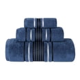 thumbnail image 2 of Superior Sadie Zero Twist Cotton Solid 3 Piece Towel Set, Navy Blue, 2 of 9