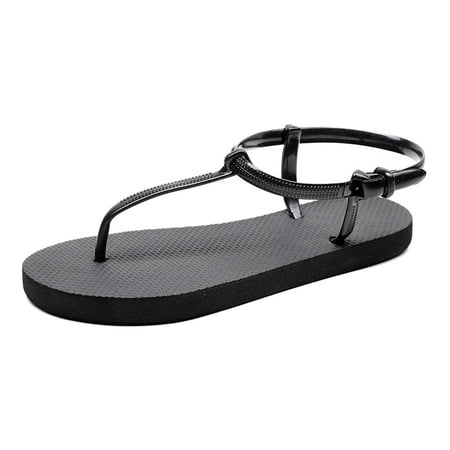

nsendm Neon Sandals for Women Slippers Casual Flat Flip Summer flops Shoes Good Arch Support Sandals for Women Black 36