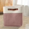 thumbnail image 6 of Large Fabric Storage Basket with Handles, 11"x11" Canvas Organizer Bin for Clothes or Laundry, Foldable Storage Box for Bedroom,Home Storage Organizer, Fabric Storage Basket,Brown,1PC, 6 of 9