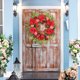 thumbnail image 2 of Guirnalda de rosas artificiales - Rosas rojas, tela de seda y fácil de colgar - Decoración primaveral para puerta de entrada/cuartos de casa, 2 of 4