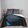 thumbnail image 6 of XMXT Throw Blanket, Brave Slogan Two Color Pattern Machine Washable Blankets for Sofa, 60 x 50 inches Black, 6 of 9