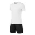 thumbnail image 4 of Avirosel Men's Workout Athletic Set Quick Dry Short Sleeve Round Neck Top and Mesh Drawstring Shorts White, 4 of 6