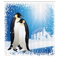 thumbnail image 3 of Ambesonne Winter Shower Curtain, Snowy Frozen Season, 69"Wx70"L, Sky Blue White Black, 3 of 5