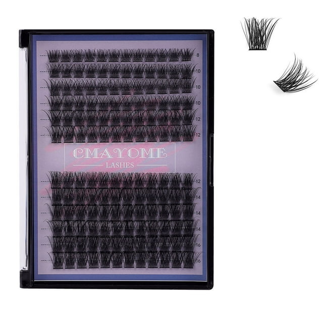 Kit De Extensión De Pestañas,144 Pestañas Individuales 8-16mm Pinzas Pestañas En Racimo Maquillaje para Mujeres