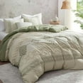 thumbnail image 2 of Boho Duvet Cover Set Twin Size, Beige and Sage Green Color Clash 2 Pieces Microfiber Bedding Set, Durable and Super Soft Duvet Covers with Zipper and Ties, 68"*90", 2 of 6