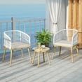 thumbnail image 1 of Gymax 3 Pieces Patio Bistro Set Outdoor PE Wicker Conversation Furniture Set, 1 of 9