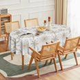 thumbnail image 2 of Christmas Tablecloth 70×70 Inch Round, Simple Snow Stick Figure Washable Table Cover for Party Picnic Dinner Decor, 2 of 6