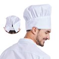 thumbnail image 3 of Gorro de chef unisex de alta elasticidad para cocinar, hacer pasteles, restaurante, panadero, disfraz, 3 of 4