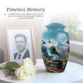 thumbnail image 6 of Gramophone Cremation Funeral Urns For Human Ashes - Blue Mini Urn For Ashes Set Of 4 - Adult Urns For Ash Adult Female Mother - 1 Large Decorative Urn For Dad, 10&3 Inch, 6 of 7