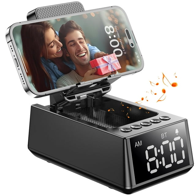 Soporte para teléfono celular con altavoz Bluetooth y despertador CHIFENCHY