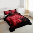 thumbnail image 3 of Feelyou Jungle Nature Scenery Queen Comforter Set for Adult, Red Natural Pine Tree Bedding Sets, Countryside Reversible Bedding Comforter Set, Ultra Soft Home Decor, 3-Piece, 3 of 8