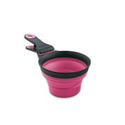 Popware Dexas 1 Cup for Pets Collapsible KlipScoop, Gray/Pink