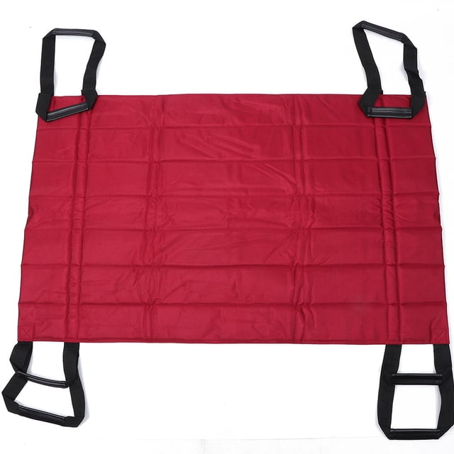 Almohadilla de desplazamiento impermeable para pacientes ancianos cojín de cama de transferencia giratoria con asas (rojo)
