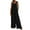 Black, variant on Abcnature Women's Loose Sleeveless Jumpsuits Adjustable Spaghetti Strap Stretchy Long Pant Romper with Pockets, Solid Button Suspender Jumpsuits Wide Pocket Leg Pant Recommend Weight 88 to 99lb