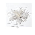 thumbnail image 6 of UNLLLL Pearl Embellished Large Crystal Flower Hair Clip, Feather Lace Floral Barrettes, Bridal Wedding Hair Accessory, for Daily Travel and Special Occasions (White), 6 of 7