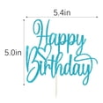 thumbnail image 3 of Decoración para tartas FLORCMET, hecha a mano, con purpurina, de feliz cumpleaños, azul, 3 of 8