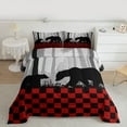 thumbnail image 2 of Homewish Animal Bear 2pcs Bedding Comforter Set for Teens Boys Girls,Black Red Grey Twin Comforter Sets,Geometric Plaid Breathable Bedding Set,Luxury Bedroom Decor,Reversible, 2 of 8