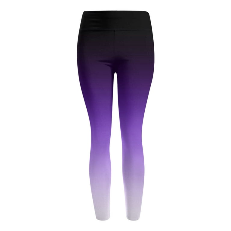 Gubotare Yoga Pants For Women Skinny Yoga Pants Womens High Waist Tummy  Control Workout Tights Solid Seamless Running Leggings,Purple XXL 