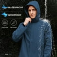 thumbnail image 3 of Ponceau Rain Jackets for Men Lightweight Men's Waterproof Windbreaker Jacket with Hood Men's Rain Jacket Breathable Blue S, 3 of 7