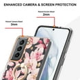 thumbnail image 2 of For Samsung Galaxy S21 Plus Floral Case with Ring Holder Kickstand - Slim and Lightweight, Military-Grade Shockproof Protection, Women & Girls' Style Case Designed for Galaxy S21 Plus, Pink Flower, 2 of 5