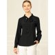 thumbnail image 2 of Allegra K Camisa Casual Con Botones Manga Larga Corbata De Lazo Para Mujer Negro M, 2 of 6