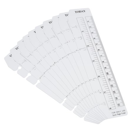 Uxcell 7.1"x1.6" Bookmark Ruler Snap-in Ruler Measuring Tools for A6 Size 6-Hole Binder Notebook Clear 10 Pack