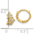 thumbnail image 3 of 14K Yellow Gold Madi K Cz 3-Star Hinged Hoop Earrings (9.8 X 5.7) Made In Vietnam gk923, 3 of 6