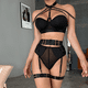 thumbnail image 2 of Conjunto de lencería sexy de 3 piezas con tirantes de hombro compuestos, hebilla y espalda descubierta, 2 of 6