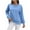 Blue (New Upgrade), variant on Women's Crew Neck Long Sleeve Sweatshirt Side Snap Split Tops Casual Loose Pullover Blouse White S