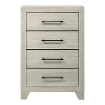 Furniture of America Baurke Modern 4-Drawer Vertical Dresser, Light Gray