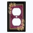 thumbnail image 2 of Metal Light Switch Plate Cover Elegant Victorian Floral Damask Frame Purple FRA080, 2 of 13