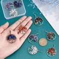 thumbnail image 2 of 1box 5 Pairs 5 colors Mixed Stone Earring Tree Of Life Drop Earrings Wrapped Quartz Women Earring 7 Chakra Matural Tumbled Earrings Pin 0.6mm for s Women Jewellery, 2 of 7