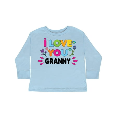 

Inktastic I Love You Granny with Flowers Gift Toddler Toddler Girl Long Sleeve T-Shirt