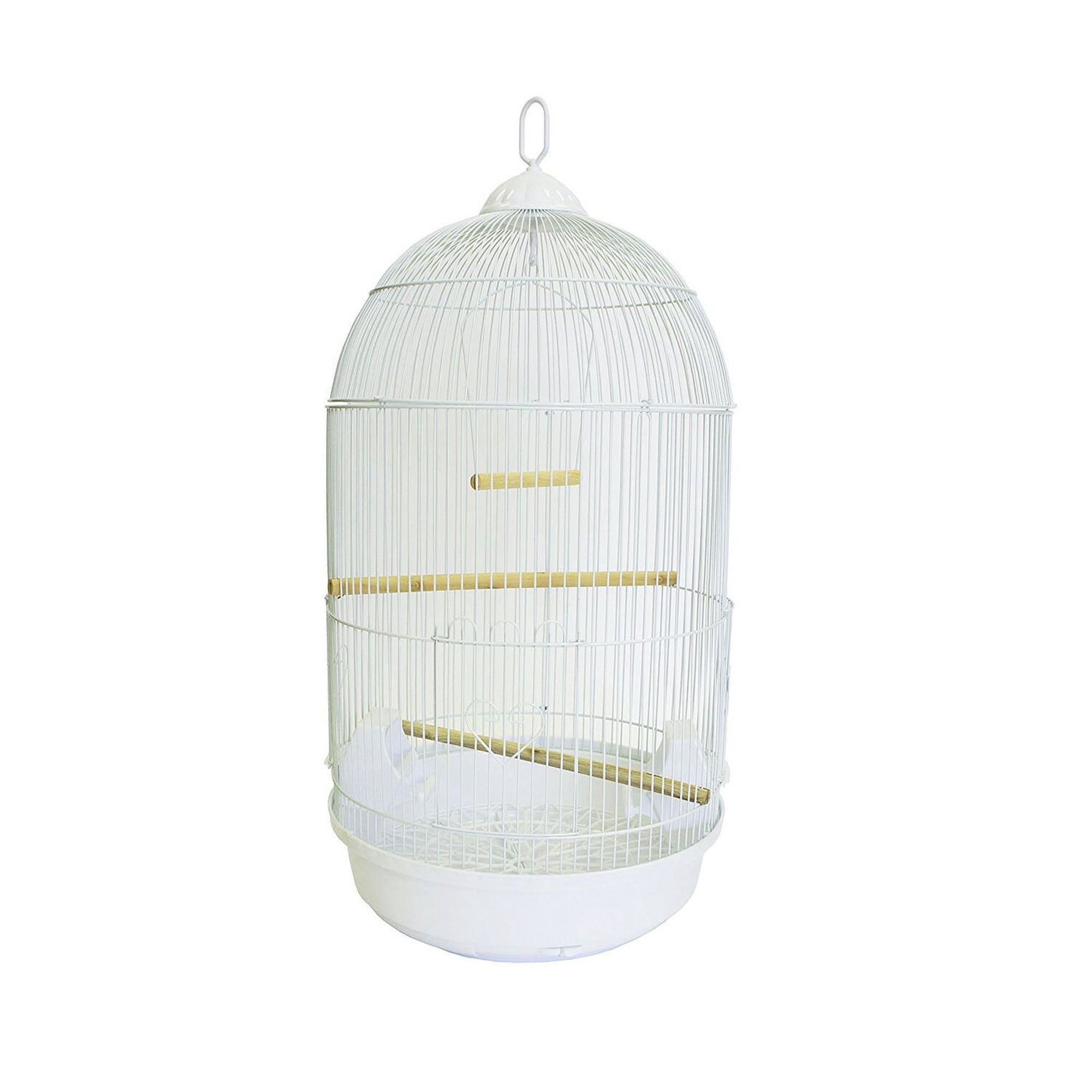 YML Round White Bird Cage, Large