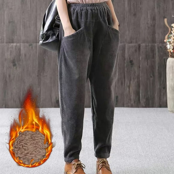 DondPO Halara Pants Women,Corduroy Pants Women Corduroy Pants For Women Casual Elastic High Waist Straight Leg Pants Loose Comfy Trousers With Pocket Lounge Pants Women,Womens Pants,Grey Pants XXL