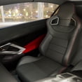 2PC Universal Racing Bucket Seats Pair Reclining PVC Leather Carbon ...