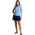 thumbnail image 3 of IBKUL Adult Female Solid Long Sleeve Mock Neck Top, Color: Peri, Size: M, 3 of 4