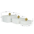 thumbnail image 3 of DecMode White Marble Decorative Box with Gold Finial, 3 Count, 3 of 8