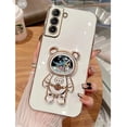 thumbnail image 1 of Funda de teléfono chapada con soporte de oso espacial de arena movediza para Samsung Galaxy S21 S20 FE Note 20 10 Pro S23 S22 Ultra S10 Plus Lite Fivean unisex, 1 of 2