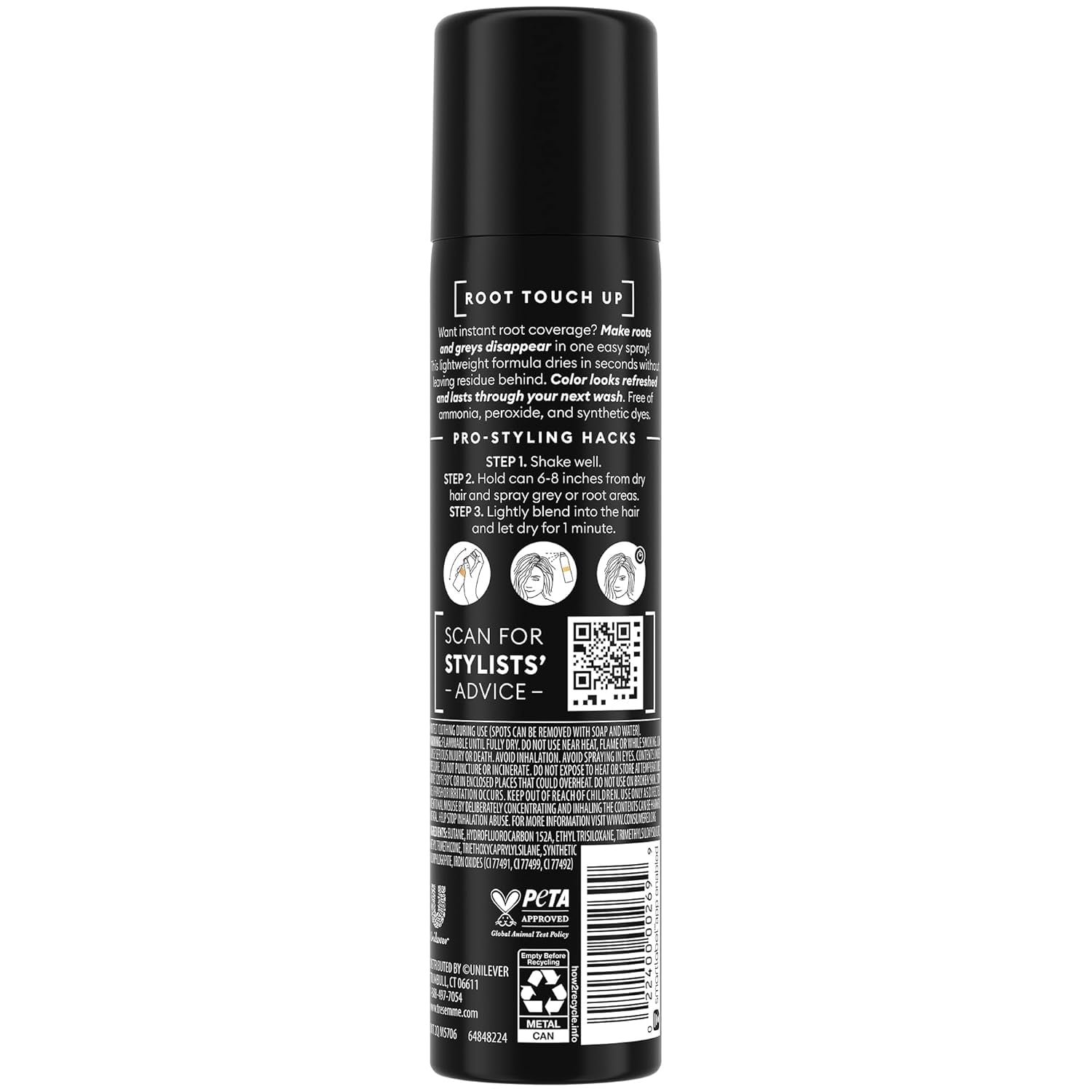 TRESemmé Root Touch Up, Temporary Hair Color Spray, Travel-Size 6-Pack – Light Brown, Professional Grey Hair Coverage in Seconds, 2.5 Oz Ea