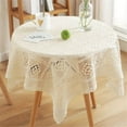 thumbnail image 2 of White Tablecloths Vintage Square Crochet Lace Doilies Tablecloths Table Cover Topper Wedding Home Party Decor, 2 of 5