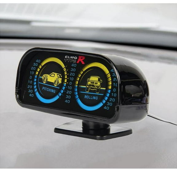 12V Digital Inclinometer - Dual-Axis Level Gauge with LED Backlight for Vehicles, Off-Road & Marine Use, Slope/Tilt Angle Meter with Mounting Bracket,black