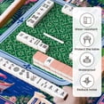 thumbnail image 5 of Mahjong Mat 31.5" x 31.5" Tropical Botanical Palm Trees Flowers Boats Geometric Center Non-Slip Noise Reduction Mahjong Tiles Table Cover for Dominoes Poker Card Board and Tile Games, 5 of 6