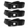thumbnail image 1 of Chevy II 1962-1965 Standard 2 Point Black Lap Bench Seat Belt Kit - 3 Belts, 1 of 1
